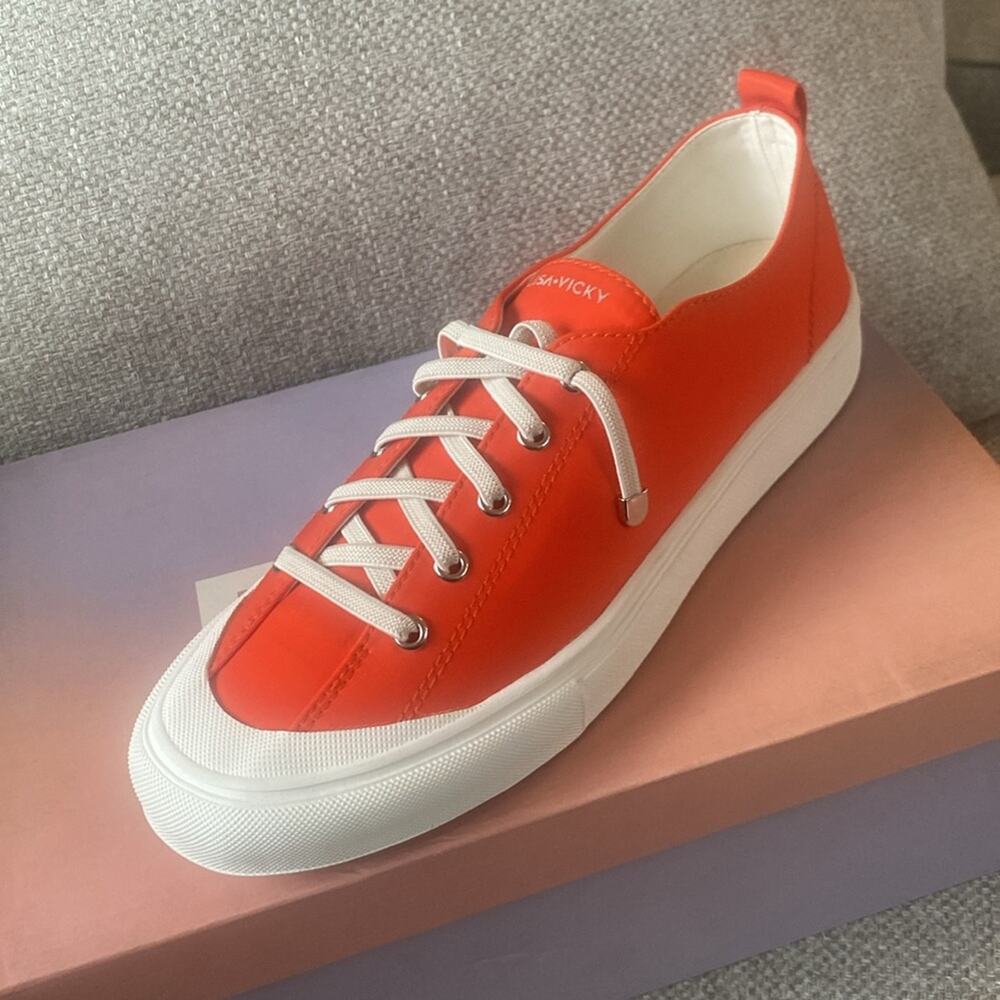 Lisa Vicky orange nylon Goodness Low Top Sneakers - Picture 6 of 11